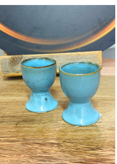 Eierdoppen 2 stuks lichtblauw