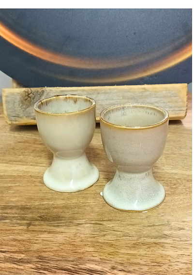 Eierdoppen 2 stuks beige