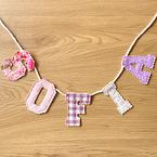 Stoffen naamslinger letters
